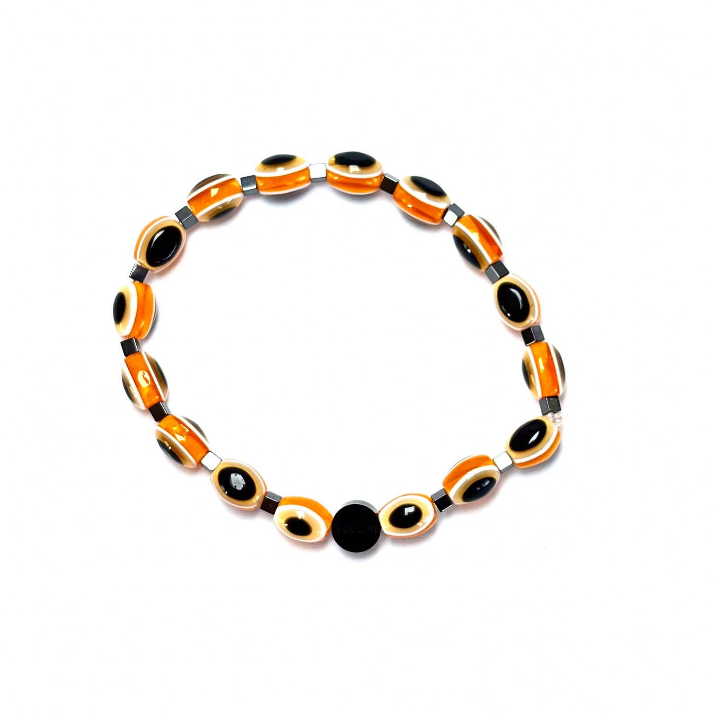 Evil Eye Bracelet orange by Solini – Mediterranean inspired jewelry with colorful evil eye beads