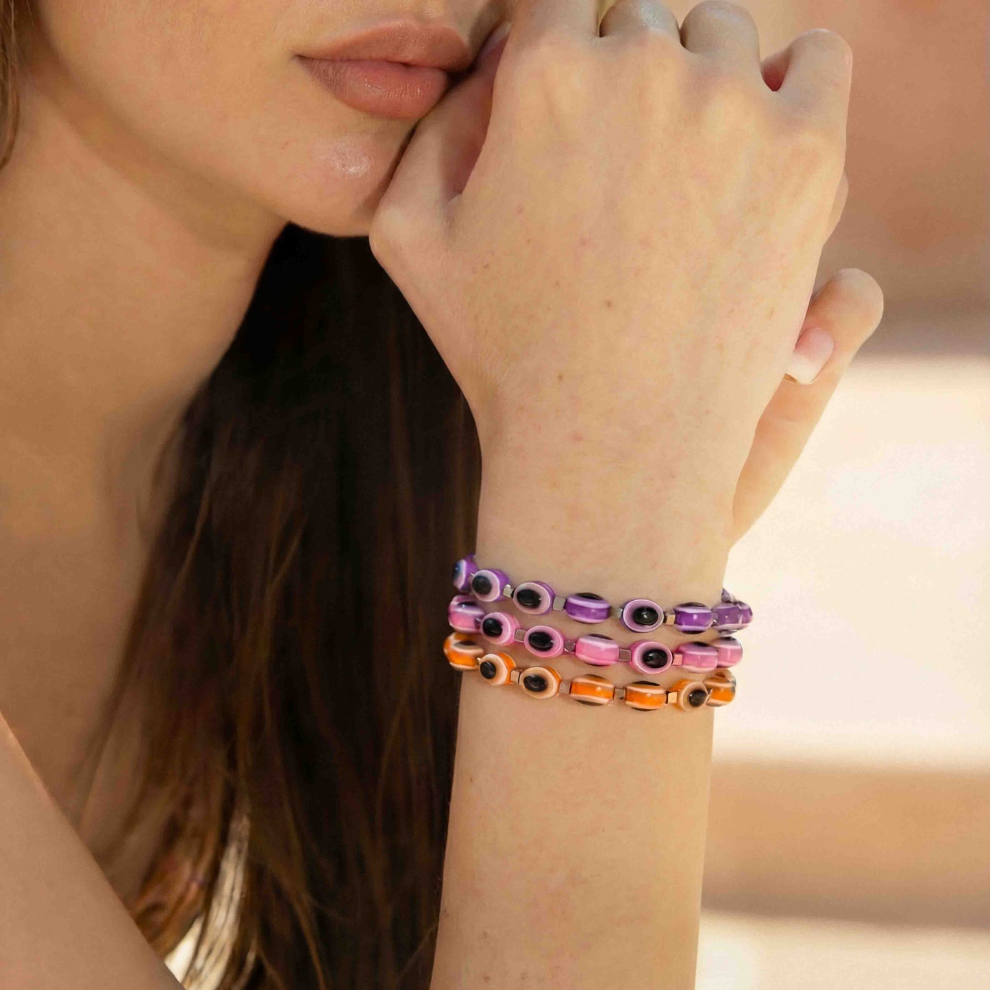 Evil Eye Bracelet Capri Set by Solini – Mediterranean inspired jewelry with colorful evil eye beads