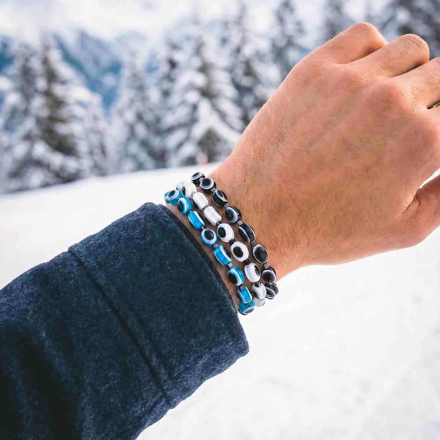 Evil Eye Bracelet Gstaad Set by Solini – Mediterranean inspired jewelry with colorful evil eye beads