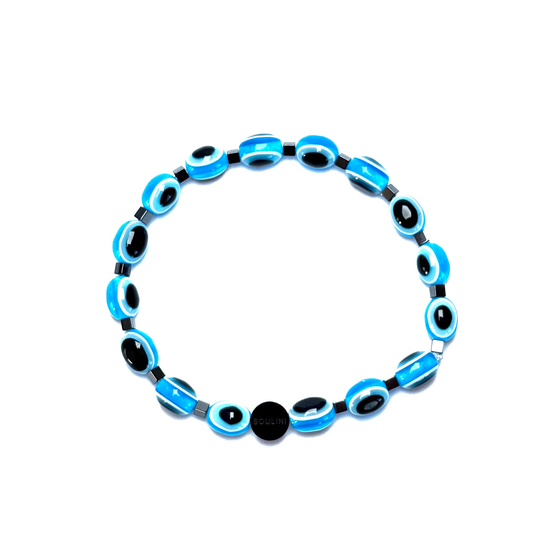 Evil Eye Bracelet pastel blue by Solini – Mediterranean inspired jewelry with colorful evil eye beads