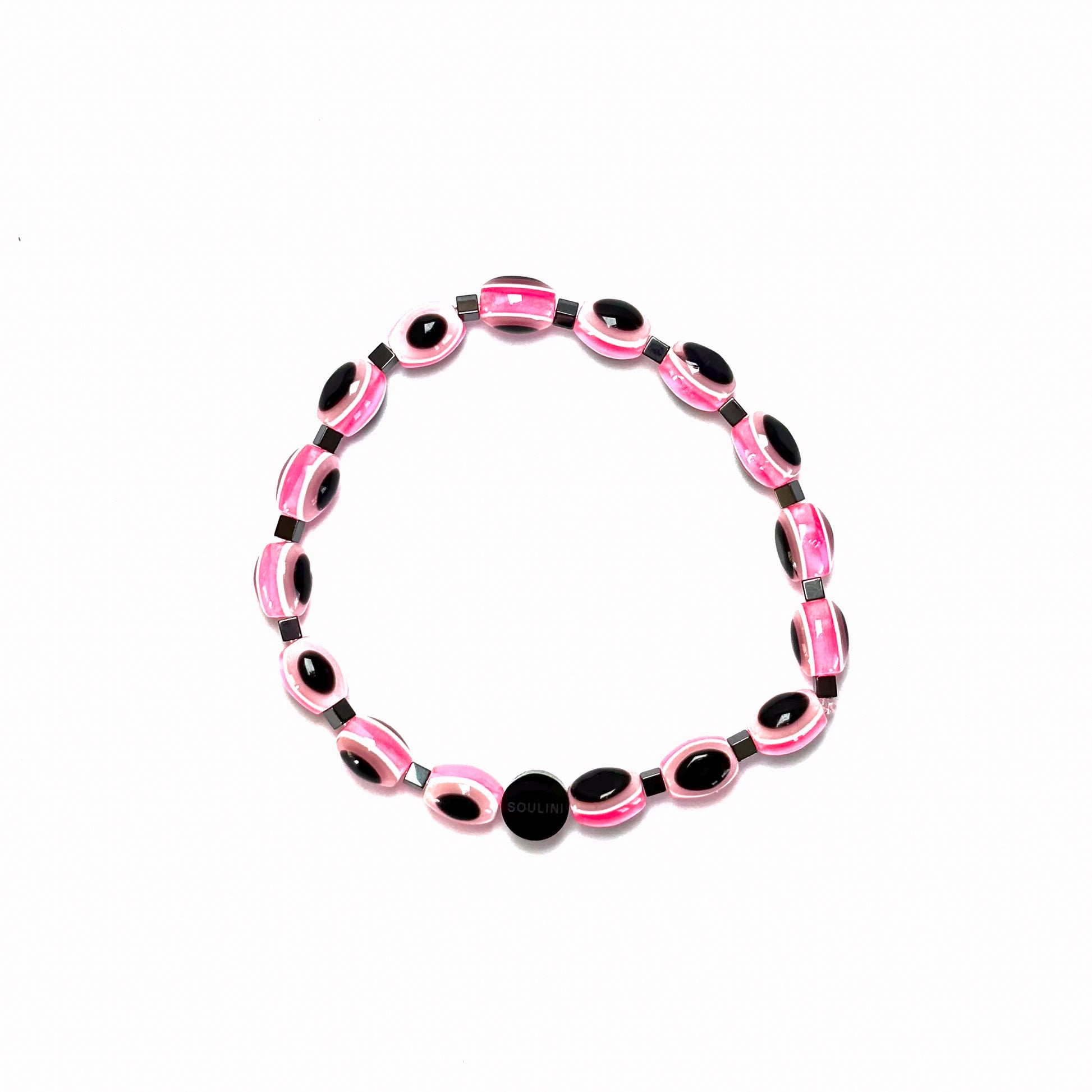 Evil Eye Bracelet pink by Solini – Mediterranean inspired jewelry with colorful evil eye beads