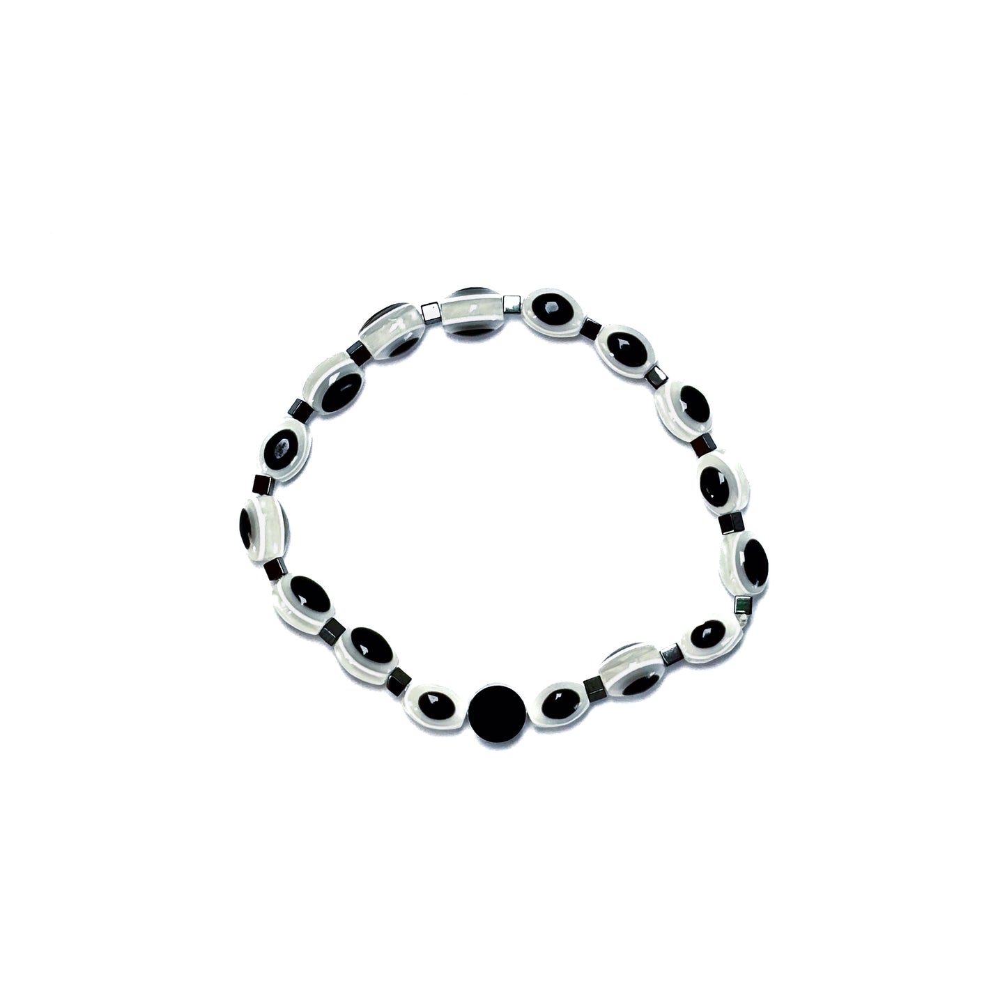 Evil Eye Bracelet white by Solini – Mediterranean inspired jewelry with colorful evil eye beads