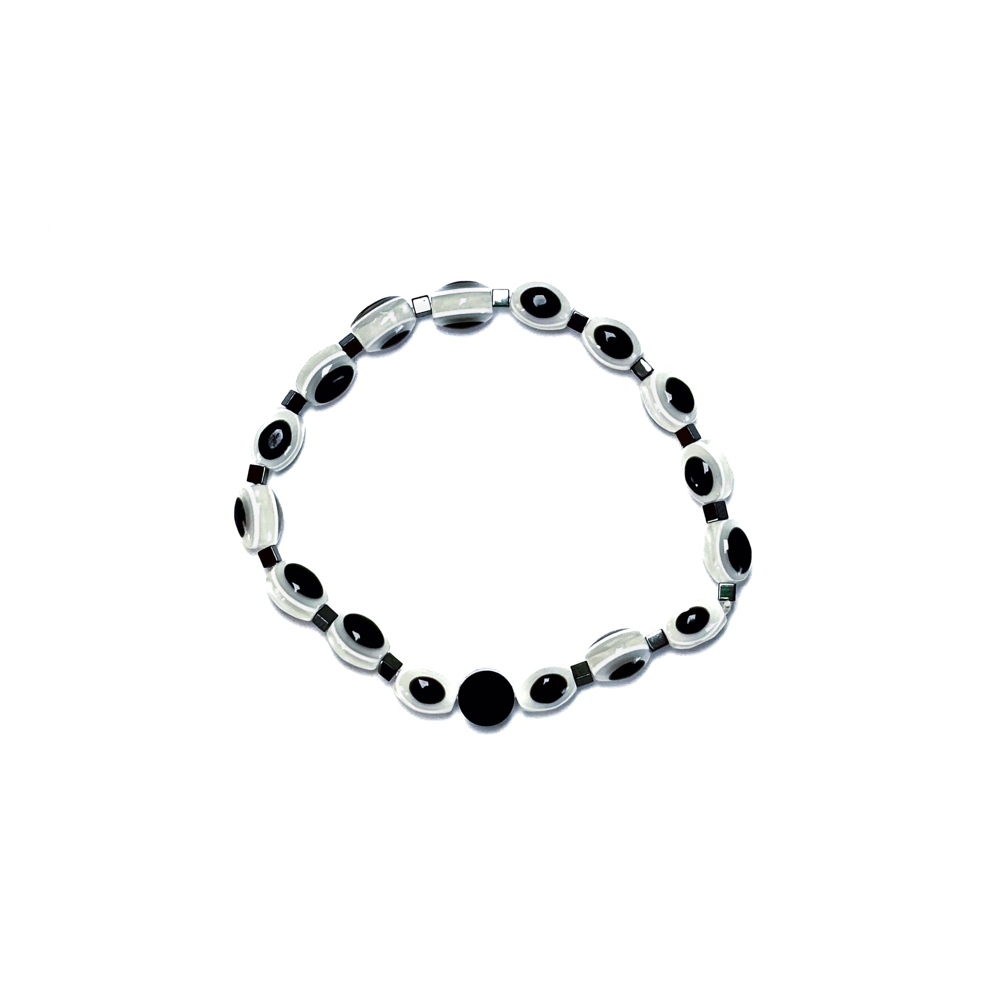 Evil Eye Bracelet white by Solini – Mediterranean inspired jewelry with colorful evil eye beads